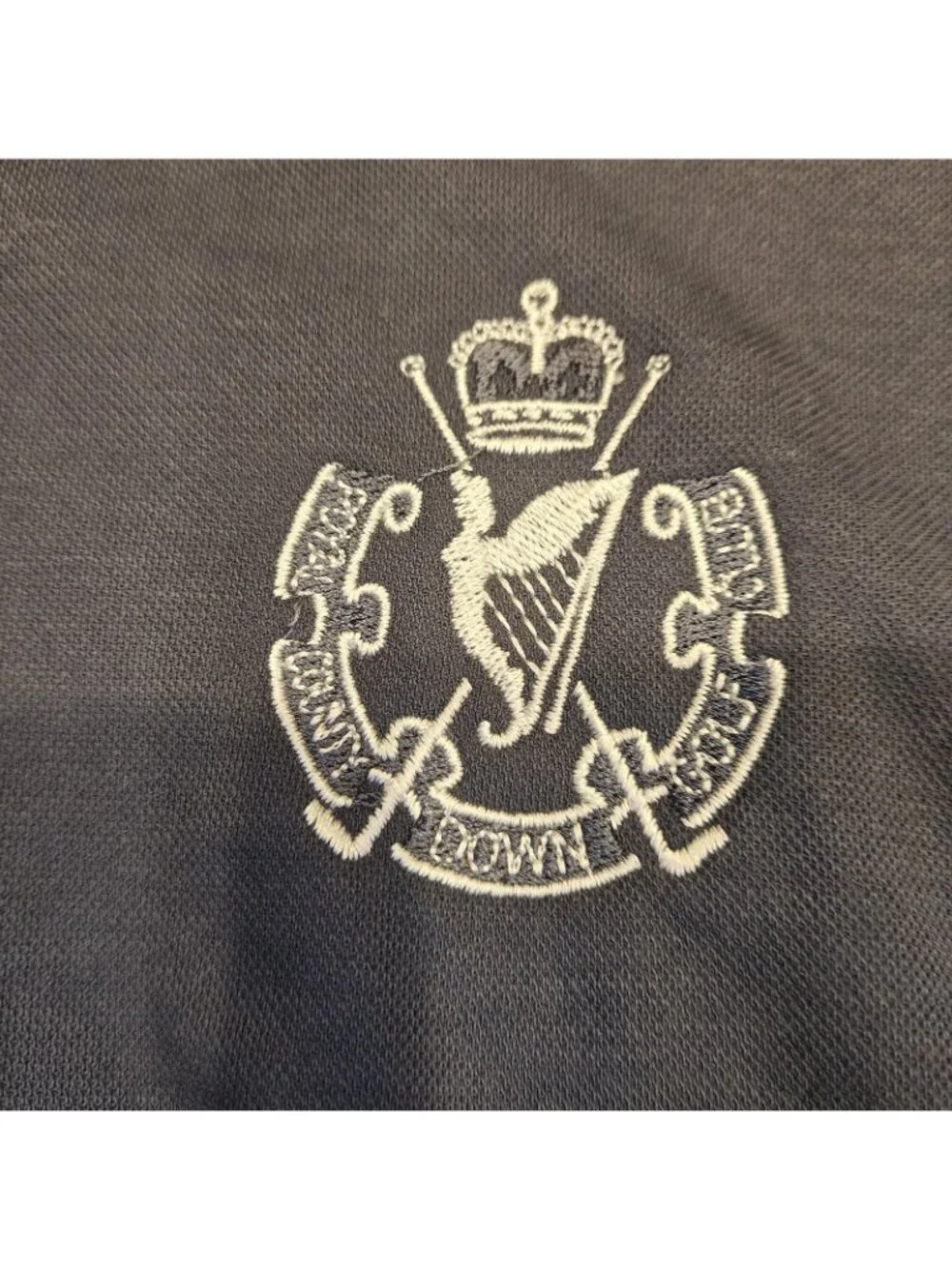 Travis Mathew Royal County Down Golf Club Polo Shirt Mens L Gray Pima Ireland - Picture 4 of 10